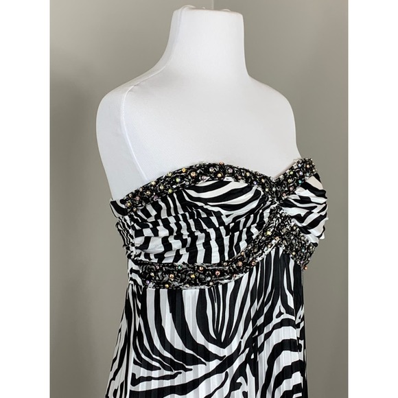 NWT Zebra Maxi Pleated Dress Wedding Guest Prom Spring Summer Special Occasion - Picture 9 of 14